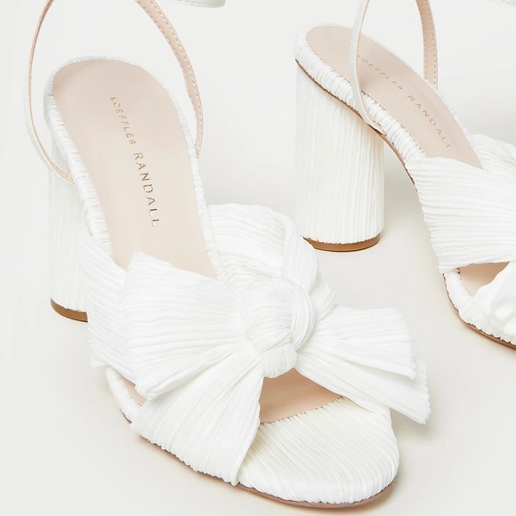 Loeffler Randall Camellia White Pleated Bow Heel